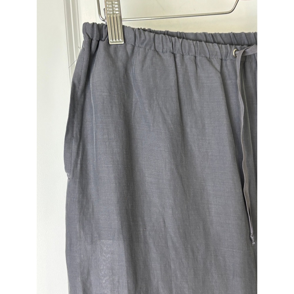 KristenseN DU NORD Wide Leg Pants Grey Designer Size 4 L XL‎ Silk Linen Luxury - Picture 2 of 9